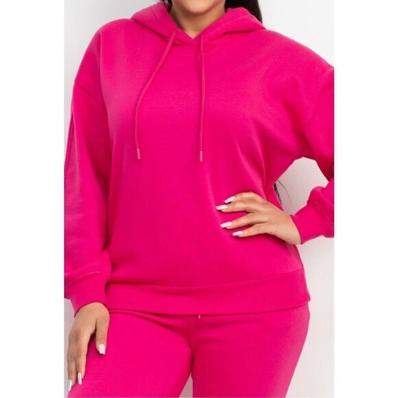 Hot pink hoodie and jogger set - Picture 3 of 9